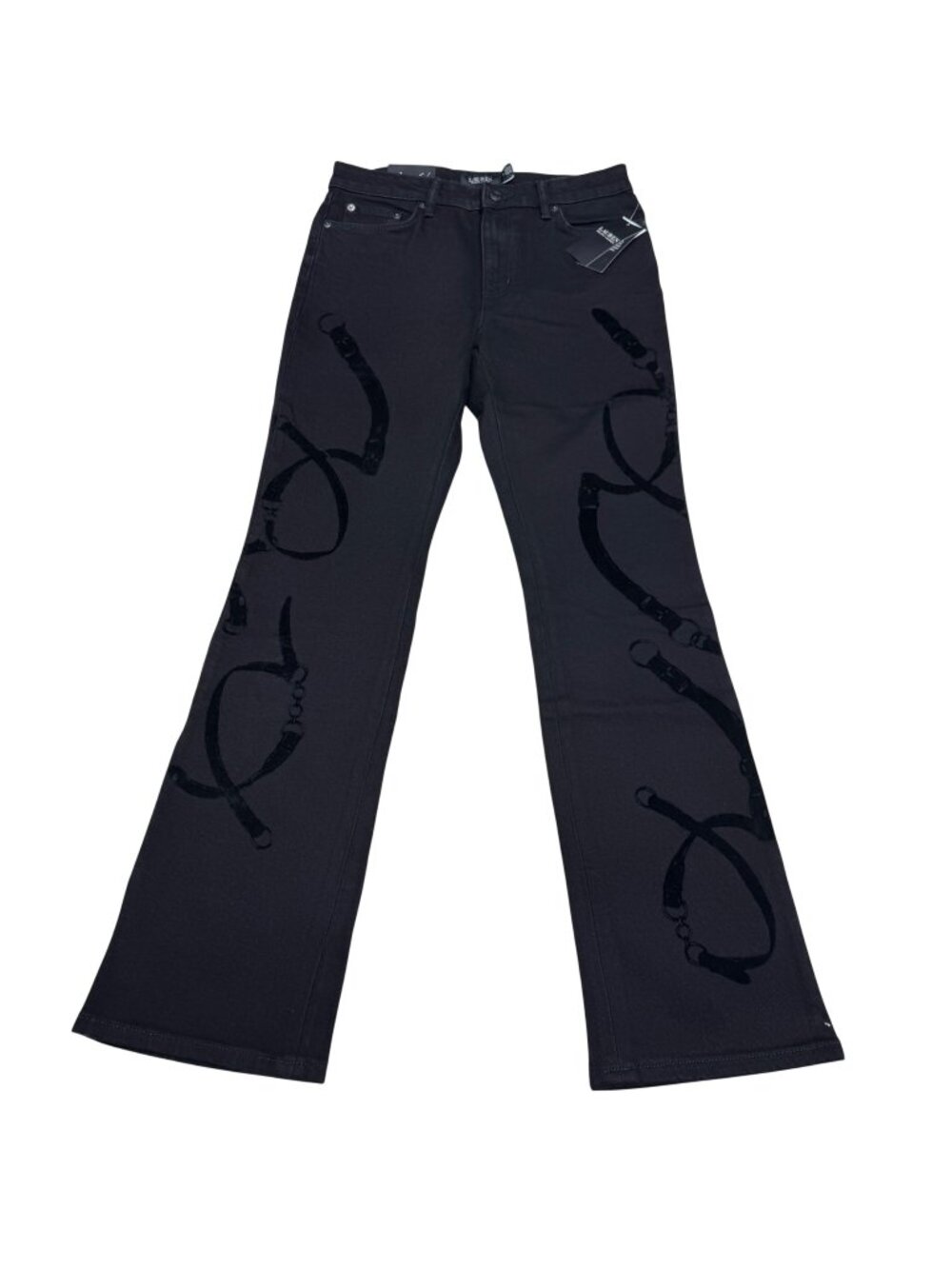 $145 Lauren Ralph Lauren Women's High Rise Boot Leg Black Jean, Size 8 NWT